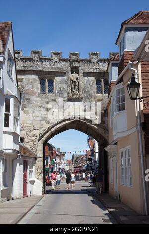 High Street Gate a Salisbury, Wiltshire nel Regno Unito Foto Stock