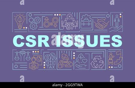 CSR emette il banner dei concetti di parola Illustrazione Vettoriale