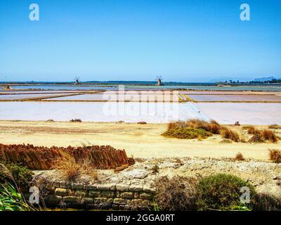 Le Saline di Marsala Foto Stock