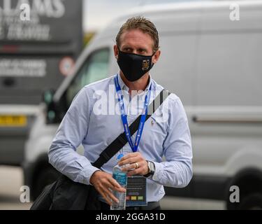 Eccles, Regno Unito. 30 ago 2021. Brett Hodgson Head Coach of Hull FC arriva allo stadio AJ Bell di Eccles, Regno Unito l'8/30/2021. (Foto di Simon Whitehead/News Images/Sipa USA) Credit: Sipa USA/Alamy Live News Foto Stock