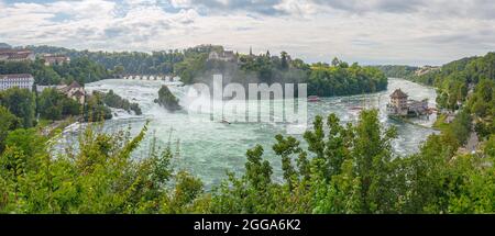 Cascate del Reno in Svizzera a Neuhausen nei pressi di Schaffhausen Foto Stock