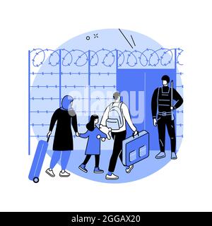 Illustrazione vettoriale del concetto astratto della migrazione di frontiera. Illustrazione Vettoriale