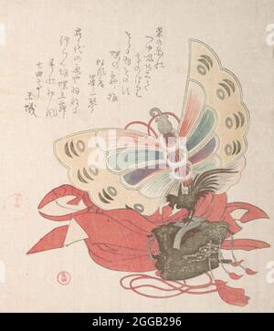 Spring Rain Collection (Harusame shu), vol.2: Costume for the Butterfly Dance (Kocho no mai), 1810s. Foto Stock