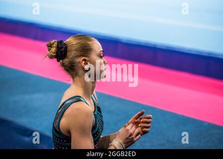 Melbourne, Australia. 14 dicembre 2014. Valeria Osipova dall'Ucraina vista durante la Melbourne Artistic Gymnastics World Cup alla John Cain Arena. Credit: SOPA Images Limited/Alamy Live News Foto Stock