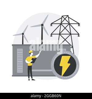 Illustrazione vettoriale del concetto astratto di immagazzinamento di energia. Illustrazione Vettoriale