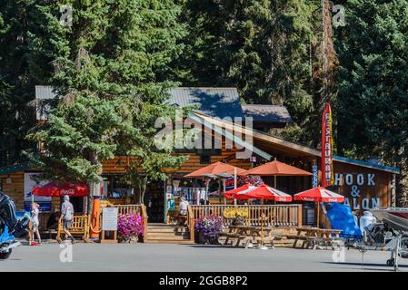 Minimarket in un parcheggio per camper. Oregon, Stati Uniti. Foto Stock