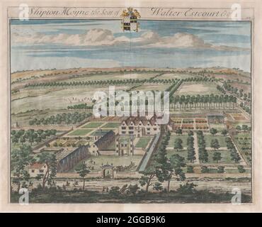 Shipton Moyne, sede di Walter Estcourt, Esq., [1712] ristampato 1768. Casa signorile in Gloucestershire. Foto Stock