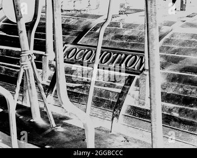 Questo è del treno a vapore locomotion No1 costruito da George Stephenson nel 1825 presso il Darlington Head of Steam Museum . Foto Stock