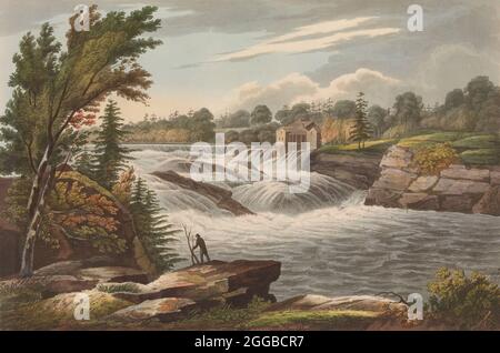 Baker's Falls (N. 8 del Hudson River Portfolio), 1823-24. Foto Stock