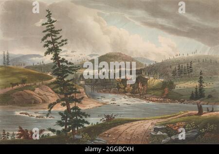 Giunzione dei fiumi Sacandaga e Hudson (N. 2 del Hudson River Portfolio), 1821-22. Foto Stock