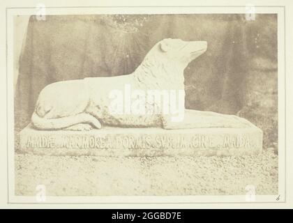 Effigie del cane favorito di Sir W. Scott Maida, dal lato della porta della sala ad Abbotsford, 1844. Un'opera fatta di carta salata stampata, plate vi dall'album "Sun pictures in scotland" (1845). Foto Stock