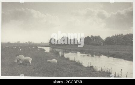 Sul fiume Bure, 1886. Un'opera fatta di stampa platino, frontespizio dell'album "Life and Landscape on the norfolk broads" (1886); edizione del 200. Foto Stock