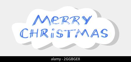 Scritta buon Natale per adesivi, stampe, poster, cartelloni. Illustrazione Vettoriale