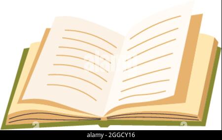 Libro aperto con pagine vuote, notebook o agenda Illustrazione Vettoriale