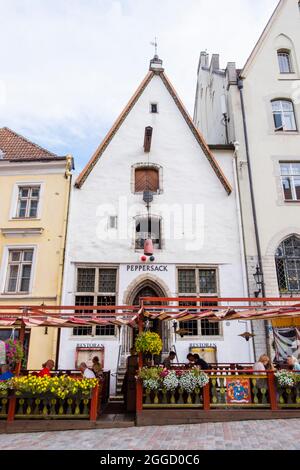 Peppersack, ristorante medievale, Vana Turg, città vecchia, Tallinn, Estonia Foto Stock