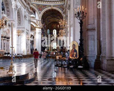 Londra, Grande Londra, Inghilterra, Agosto 24 2021: Interno della Cattedrale di Saint Pauls. Foto Stock