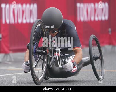 Oyama, Giappone. 31 ago 2021. Paralimpiadi: Paraciclismo, cronometro femminile, Fuji International Speedway. Andrea Eskau (Germania). Credit: Marcus Brandt/dpa/Alamy Live News Foto Stock