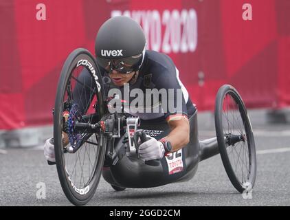 Oyama, Giappone. 31 ago 2021. Paralimpiadi: Paraciclismo, cronometro femminile, Fuji International Speedway. Andrea Eskau (Germania). Credit: Marcus Brandt/dpa/Alamy Live News Foto Stock