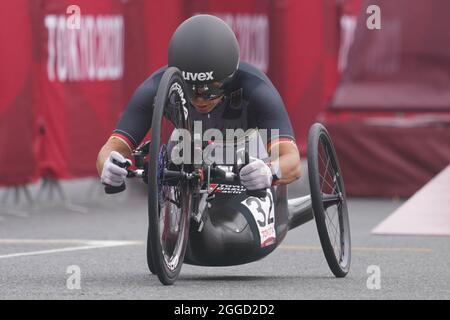 Oyama, Giappone. 31 ago 2021. Paralimpiadi: Paraciclismo, cronometro femminile, Fuji International Speedway. Andrea Eskau (Germania). Credit: Marcus Brandt/dpa/Alamy Live News Foto Stock