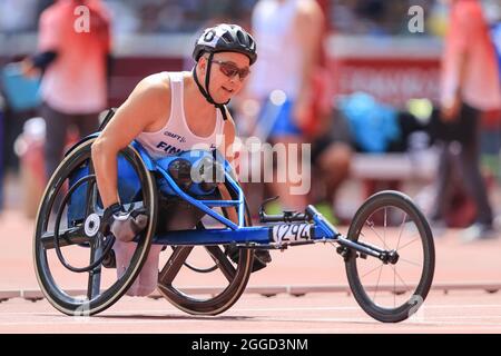 Giappone. 31 Agosto 2021. Tokyo, Giappone. 31 ago 2021. PIISPANEN toni (fin) Atletica : finale da 200m T51 maschile durante i Giochi Paralimpici di Tokyo 2020 allo Stadio Nazionale di Tokyo, Giappone . Credit: AFLO SPORT/Alamy Live News Foto Stock