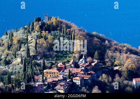 Il castello di Vezio, Lago di Como, Lombardia, Italia, Europa Foto Stock