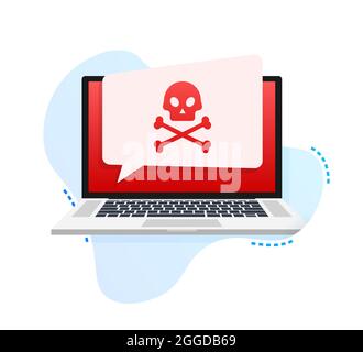 Attacco informatico. Phishing di dati con gancio da pesca, laptop, sicurezza del Internet. Illustrazione dello stock vettoriale Illustrazione Vettoriale