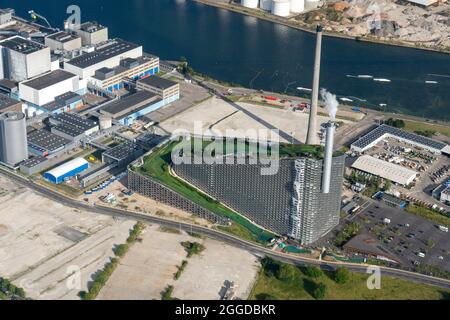 Veduta aerea di Amager Bakke a Copenhagen, Danimarca Foto Stock