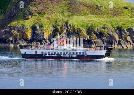 Loch Striven collega Oban e l'isola di Lismore in Scozia. È gestito da Caledonian MacBrayne (CalMac). Foto Stock