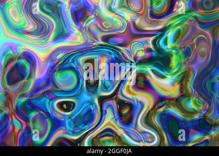 Sfondo liquido fantasy astratto multicolore. Foto Stock