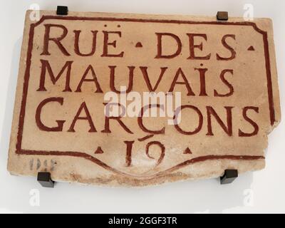 Plaque de la République : rue de la République 19 Foto Stock