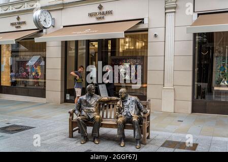 Churchill e Roosevelt Allees Sculpture, New Bond Street, Londra, Inghilterra, Regno Unito Foto Stock