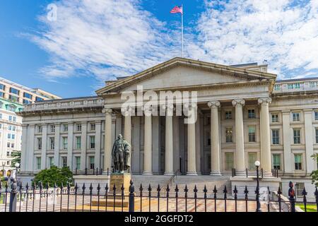 Edificio del Dipartimento del Tesoro a Washington, DC Foto Stock