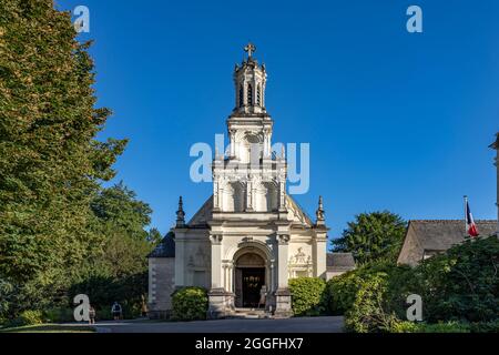 Kapelle des Schloss Chambord im Loiretal, Chambord, Frankreich | Château de Chambord cappella, Chambord, Valle della Loira, Francia Foto Stock