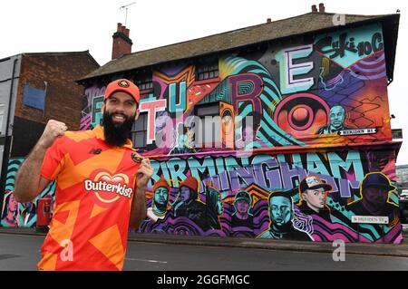 Inglese cricketer Moeen Ali del Phoenix di Birmingham Foto Stock