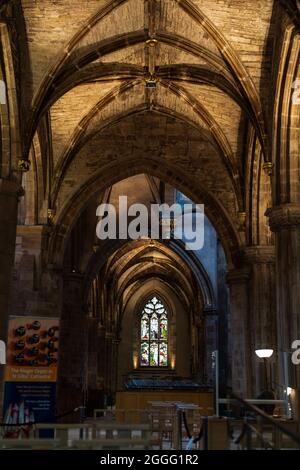 Thistle Chapel nella Cattedrale di St Giles, chiamata anche High Kirk di Edimburgo, la capitale della Scozia, parte del Regno Unito Foto Stock