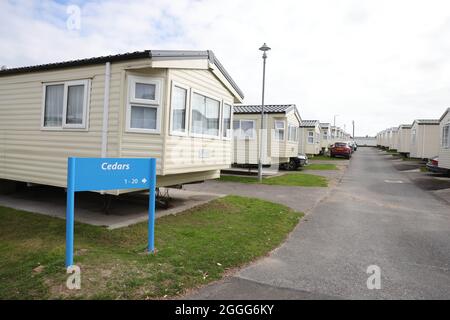 Image ©concesso in licenza a Parsons Media. 20/08/2021. Londra, Regno Unito. Trecco Bay Holiday Park. Vista generale del Trecco Bay Holiday Park nel Galles del Sud. Foto di Andrew Parsons / Parsons Media Foto Stock