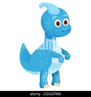 Dinosauro, animale fantasy bambino fossile animale in stile cartone animato isolato su sfondo bianco. Simpatico personaggio dinosauro, mostro divertente. Stampa, doccia per bambini. Illustrazione vettoriale Illustrazione Vettoriale