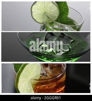 Absinthe cocktail con vodka nella coppetta Martini Foto Stock