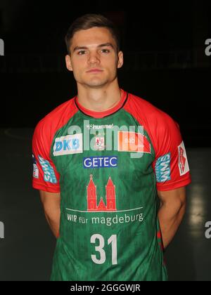 Dutch Handball Player Kay Smits SC Magdeburg HBL Liqui Moly Handball Bundesliga Stagione 2021-22 Foto Stock