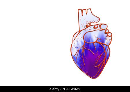 Illustrazione astratta di un cuore isolato su sfondo bianco. Foto di alta qualità Foto Stock