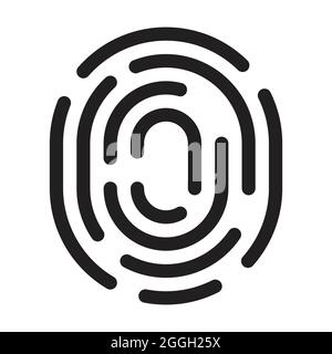 thumbprint e impronta digitale vettore di icone per grafica, logo, sito web, social media, app mobile, illustrazione dell'interfaccia utente Illustrazione Vettoriale