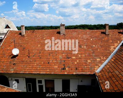 Tetti di Szentendre in Ungheria paese Foto Stock