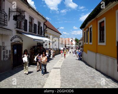 La strada nella città di Szentendre in Ungheria paese Foto Stock