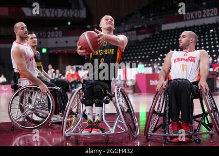 Tokyo, Giappone. 1 settembre 2021. Andre Bienek (GER) Pallacanestro su sedia a rotelle : incontro di Quarter-finale maschile tra la Spagna 71-68 Germania durante i Giochi Paralimpici di Tokyo 2020 alla Ariake Arena di Tokyo, Giappone . Credit: AFLO/Alamy Live News Foto Stock