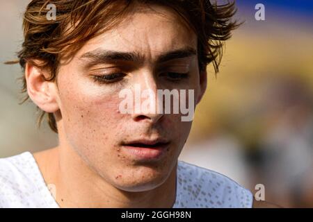 Armand 'Do' Duplantis (Men's Pole Vault) della Svezia compete durante la IAAF Wanda Diamond League, evento di atletica Meeting de Paris il 28 agosto 2021 allo stadio Charlety di Parigi, Francia - Foto Victor Joly / DPPI Foto Stock