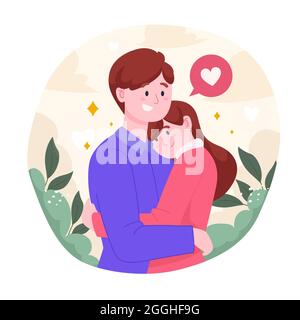 Illustrazione della coppia disegno piatto illustrazione del vettore. Illustrazione Vettoriale