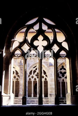 FRANCIA. AVEYRON (12) VILLEFRANCHE-DE-ROUERGUE. INTERNO DEL CHIOSTRO DI SAINT-SAUVEUR Foto Stock