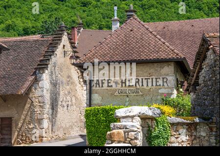 Café Heritier a Izieu, Francia Foto Stock