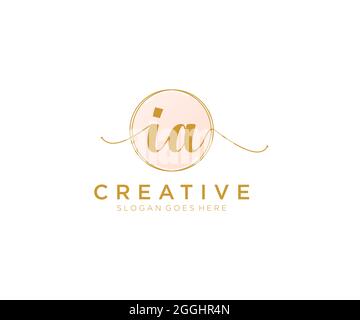 Logo IA Femminile monogramma di bellezza e design elegante logo, scritta a mano logo di firma iniziale, matrimonio, moda, floreale e botanico con creativo Illustrazione Vettoriale