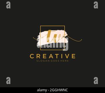 TV Monogramma di bellezza del logo Femminile ed elegante disegno del logo, marchio di scrittura della firma iniziale, cerimonia nuziale, moda, floreale e botanico con creativo Illustrazione Vettoriale